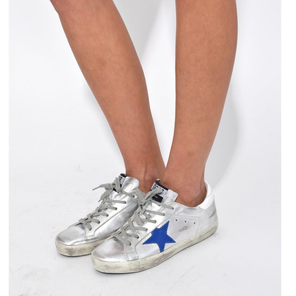 ❤️Sold💙Leather colorblock pattern sneakers with stars